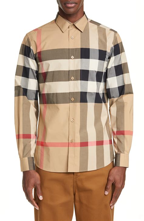 burberry black collared shirt|burberry plaid shirt men's.